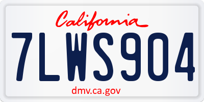 CA license plate 7LWS904
