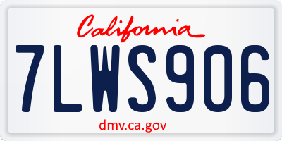 CA license plate 7LWS906