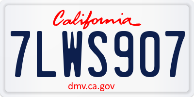 CA license plate 7LWS907