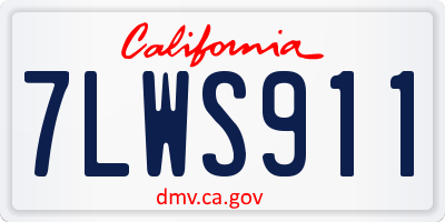 CA license plate 7LWS911