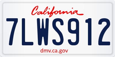CA license plate 7LWS912