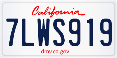 CA license plate 7LWS919