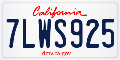 CA license plate 7LWS925