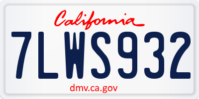 CA license plate 7LWS932