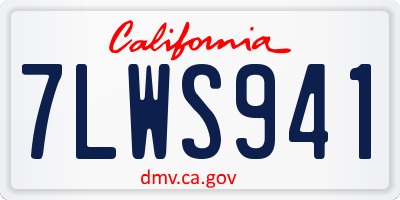 CA license plate 7LWS941