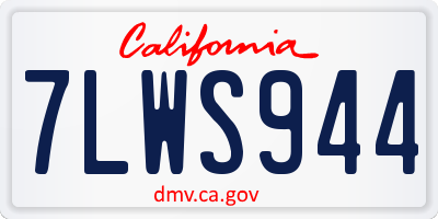 CA license plate 7LWS944