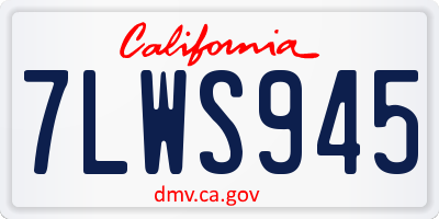 CA license plate 7LWS945