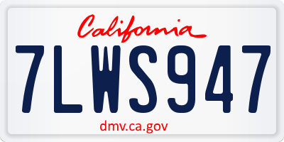 CA license plate 7LWS947