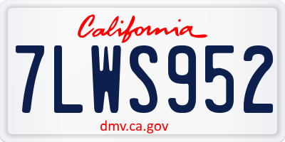 CA license plate 7LWS952