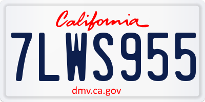 CA license plate 7LWS955