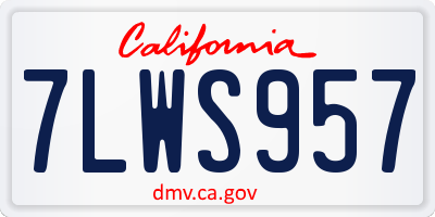 CA license plate 7LWS957