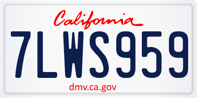 CA license plate 7LWS959