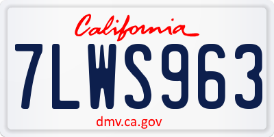 CA license plate 7LWS963