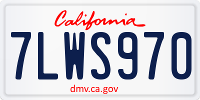 CA license plate 7LWS970