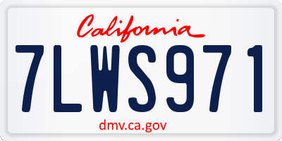 CA license plate 7LWS971