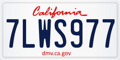 CA license plate 7LWS977