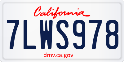 CA license plate 7LWS978