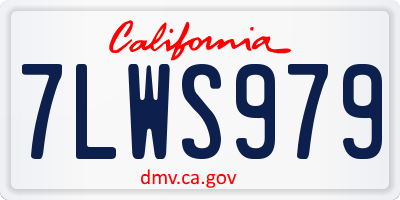 CA license plate 7LWS979