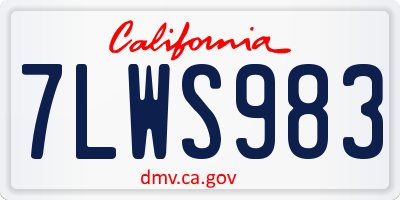 CA license plate 7LWS983