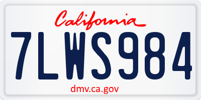 CA license plate 7LWS984