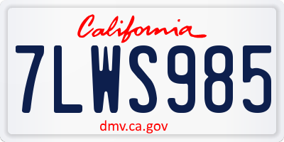 CA license plate 7LWS985
