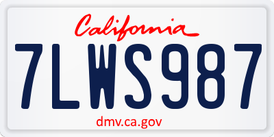 CA license plate 7LWS987