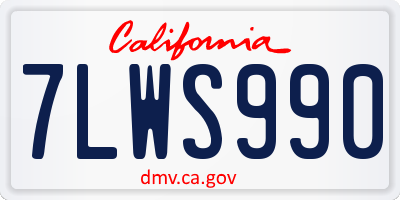 CA license plate 7LWS990