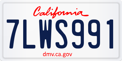 CA license plate 7LWS991