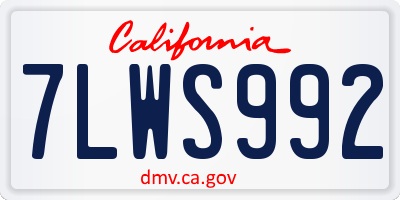 CA license plate 7LWS992