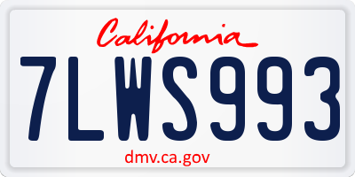 CA license plate 7LWS993