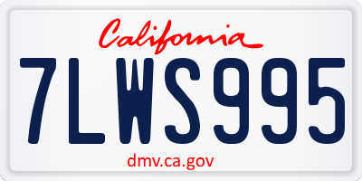 CA license plate 7LWS995
