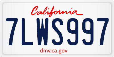 CA license plate 7LWS997