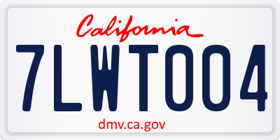CA license plate 7LWT004