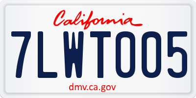 CA license plate 7LWT005