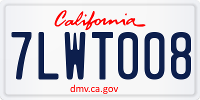 CA license plate 7LWT008