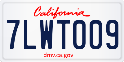 CA license plate 7LWT009