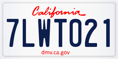CA license plate 7LWT021