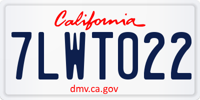 CA license plate 7LWT022