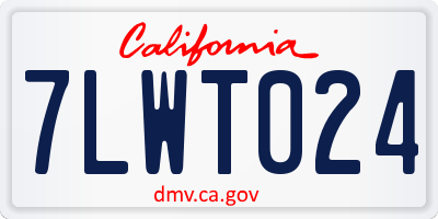 CA license plate 7LWT024