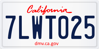 CA license plate 7LWT025