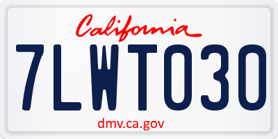 CA license plate 7LWT030