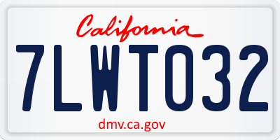 CA license plate 7LWT032