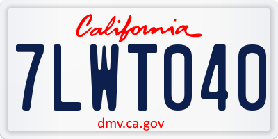 CA license plate 7LWT040