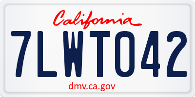 CA license plate 7LWT042