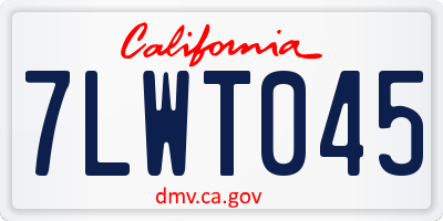 CA license plate 7LWT045