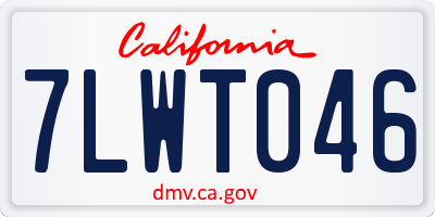 CA license plate 7LWT046