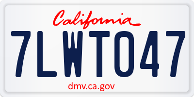 CA license plate 7LWT047