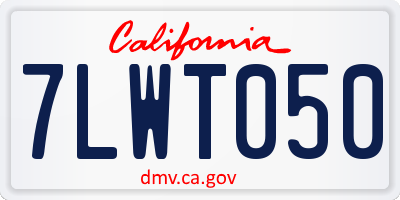 CA license plate 7LWT050