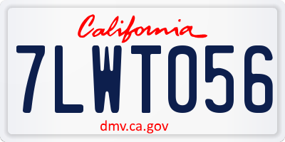 CA license plate 7LWT056
