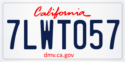 CA license plate 7LWT057